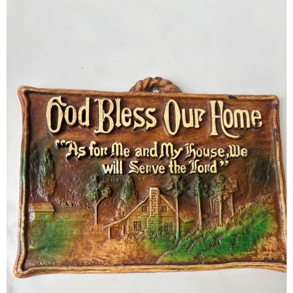 Multi Products Inc Other - Vintage Multi Products Inc God Bless Our Home 3D Relief Wall Plaque Cabin Decor